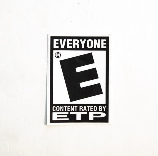 E for Everyone logo stickers